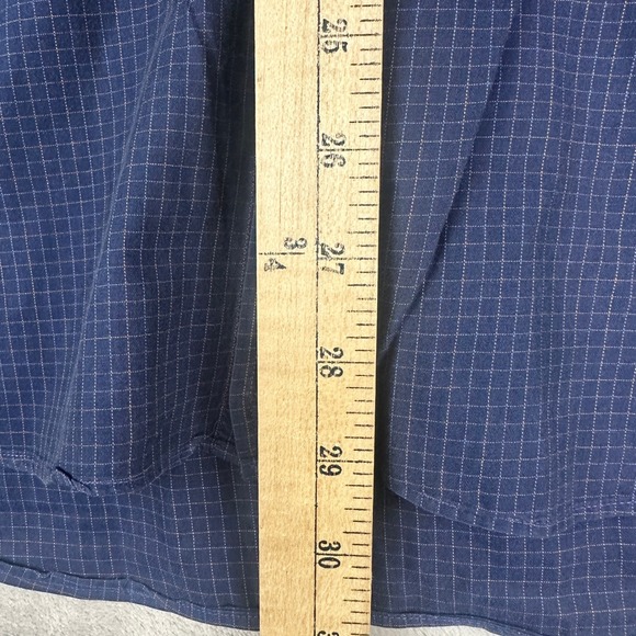 Brioni For Neiman Marcus Mens Navy Blue Check Dress Shirt Italy Cotton Medium - Picture 7 of 9